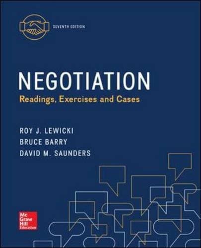 Negotiation: Readings, Exercises and Cases (Revised)