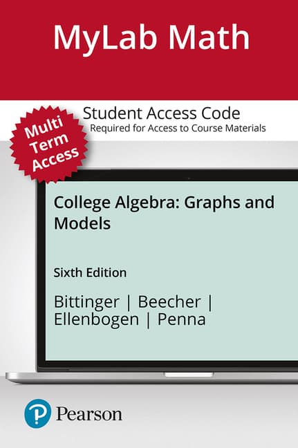 Mylab Math with Pearson Etext -- Access Card -- For College Algebra: Graphs and Models (24 Months)