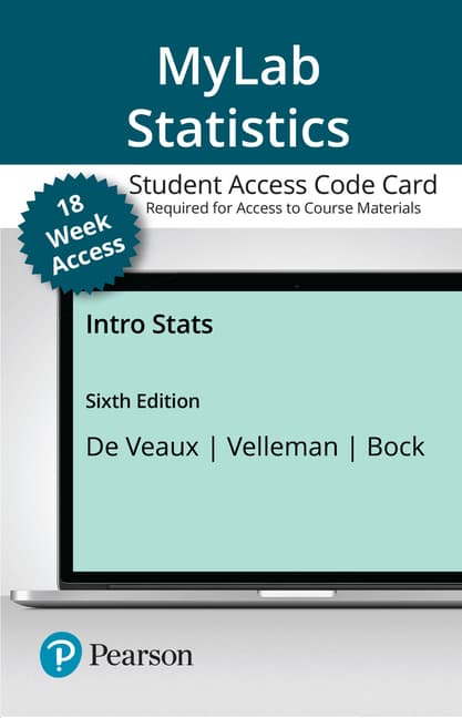 Mylab Statistics with Pearson Etext for Intro STATS -- 18 Week Access Card