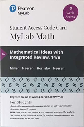 Mathematical Ideas, Loose Leaf Edition Plus Mylab Math with Pearson Etext -- 18 Week Access Card Package [With Access Code]