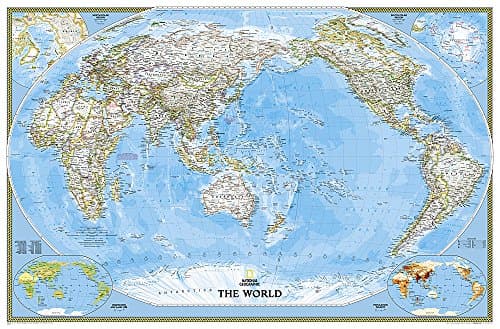 World Classic, Pacific Centered [Enlarged and Laminated] (National Geographic Reference Map)