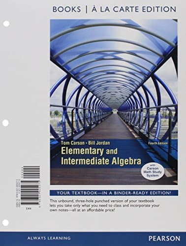Elementary and Intermediate Algebra, Books a la Carte Edition, Plus Mylab Math -- Access Card Package