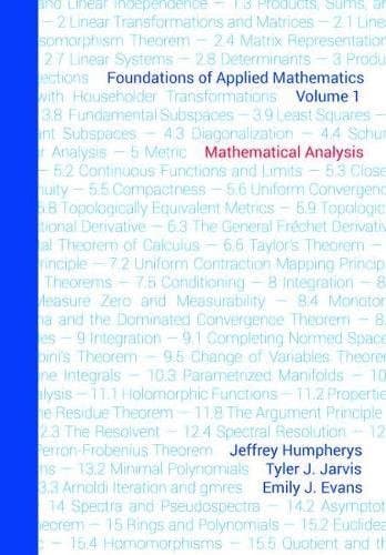 Foundations of Applied Mathematics, Volume 1: Mathematical Analysis
