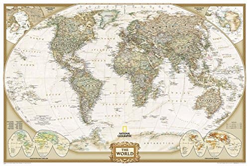 National Geographic: World Executive Wall Map - Laminated (36 x 24 inches) (National Geographic Reference Map)