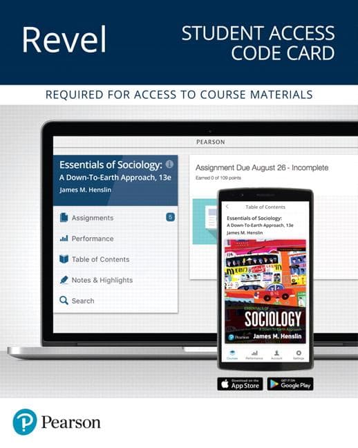 Revel for Essentials of Sociology: A Down-To-Earth Approach -- Access Card