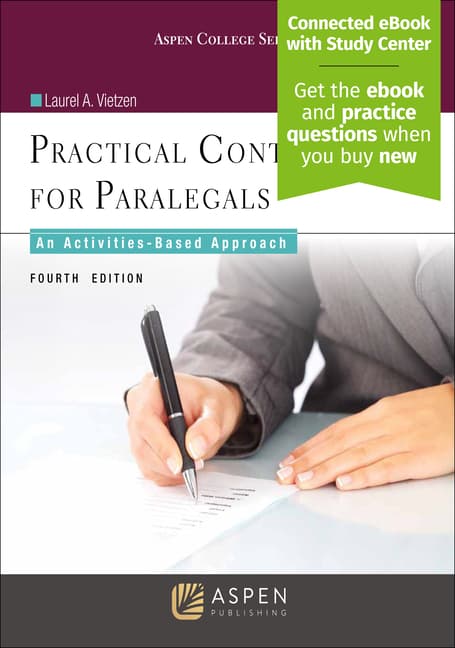 Practical Contract Law for Paralegals: An Activities-Based Approach [Connected eBook with Study Center] (Fourth Edition, New)