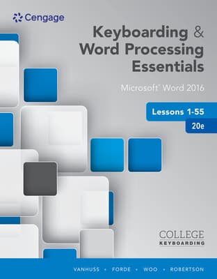 Bundle: Keyboarding and Word Processing Essentials Lessons 1-55: Microsoft Word 2016, Spiral Bound Version, 20th + Lms Integrated Keyboarding in Sam