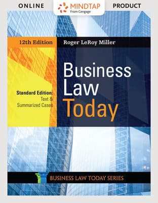 Bundle: Business Law Today, Comprehensive, Loose-Leaf Version, 12th + Mindtap, 1 Term Printed Access Card