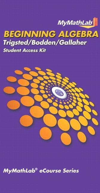 Mylab Math for Trigsted/Bodden/Gallaher Beginning Algebra -- Access Card