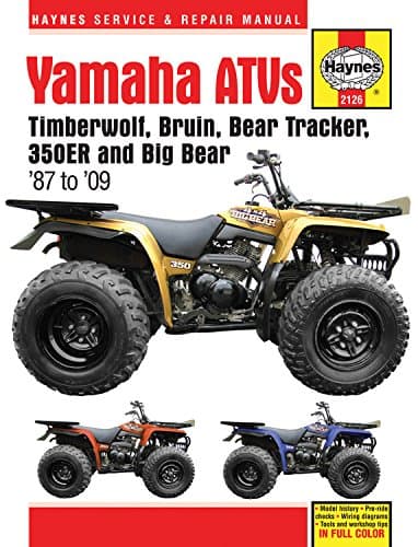 Yamaha ATVs Timberwolf, Bruin, Bear Tracker, 350ER and Big Bear 1987 - 2009 (Haynes Service & Repair Manual)