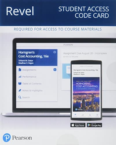 Revel for Horngren's Cost Accounting: A Managerial Emphasis -- Access Card