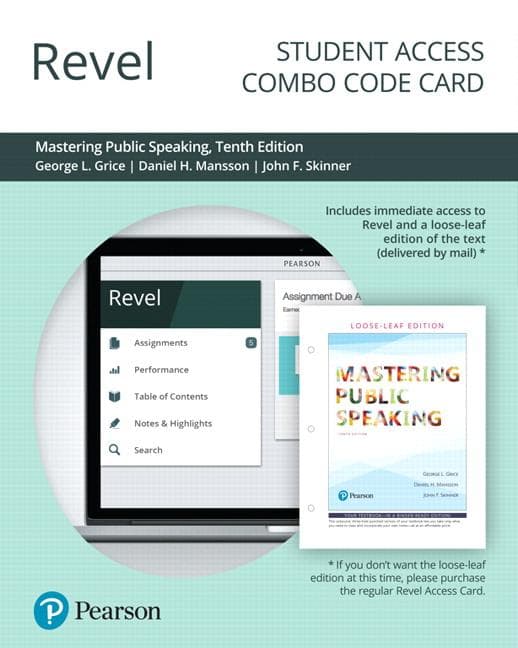 Revel for Mastering Public Speaking -- Combo Access Card